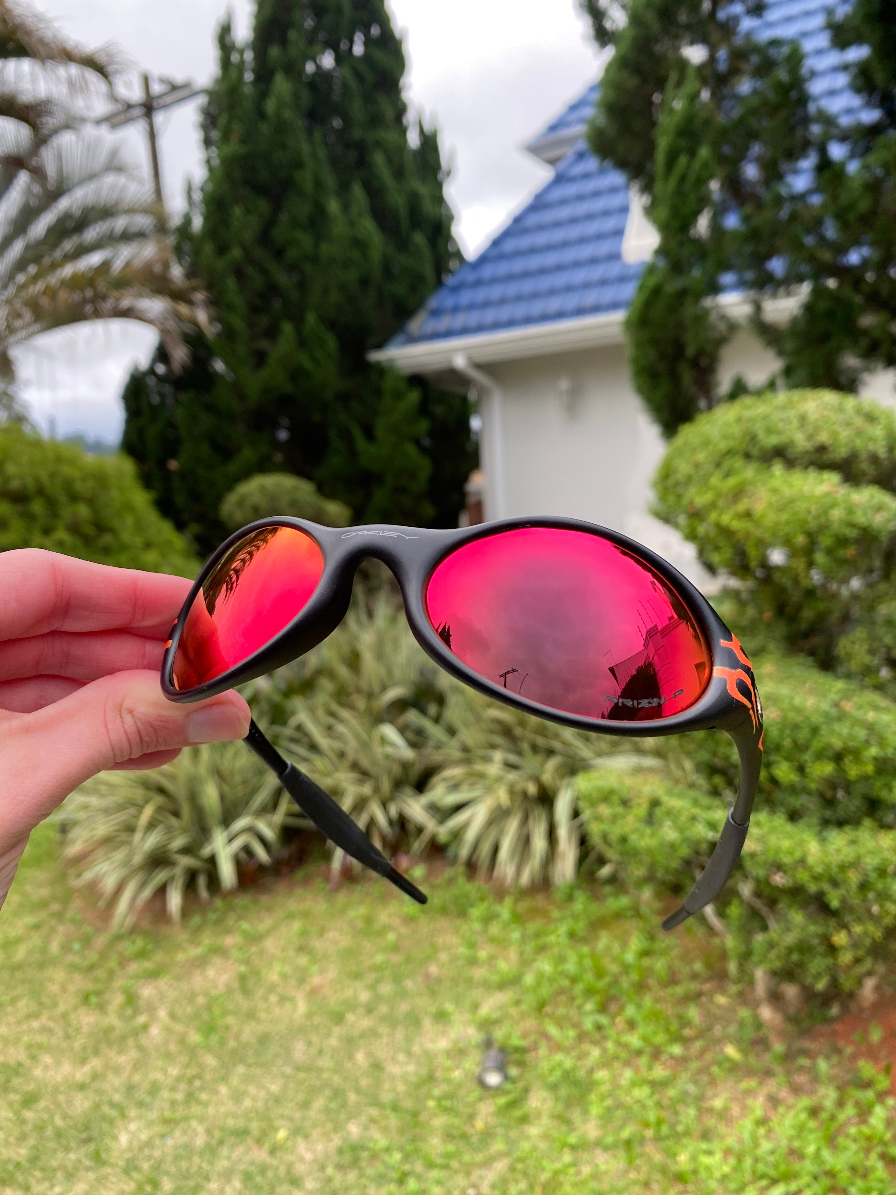 Óculos de Sol Eye Jacket Flame Preta Dark Ruby - SALE