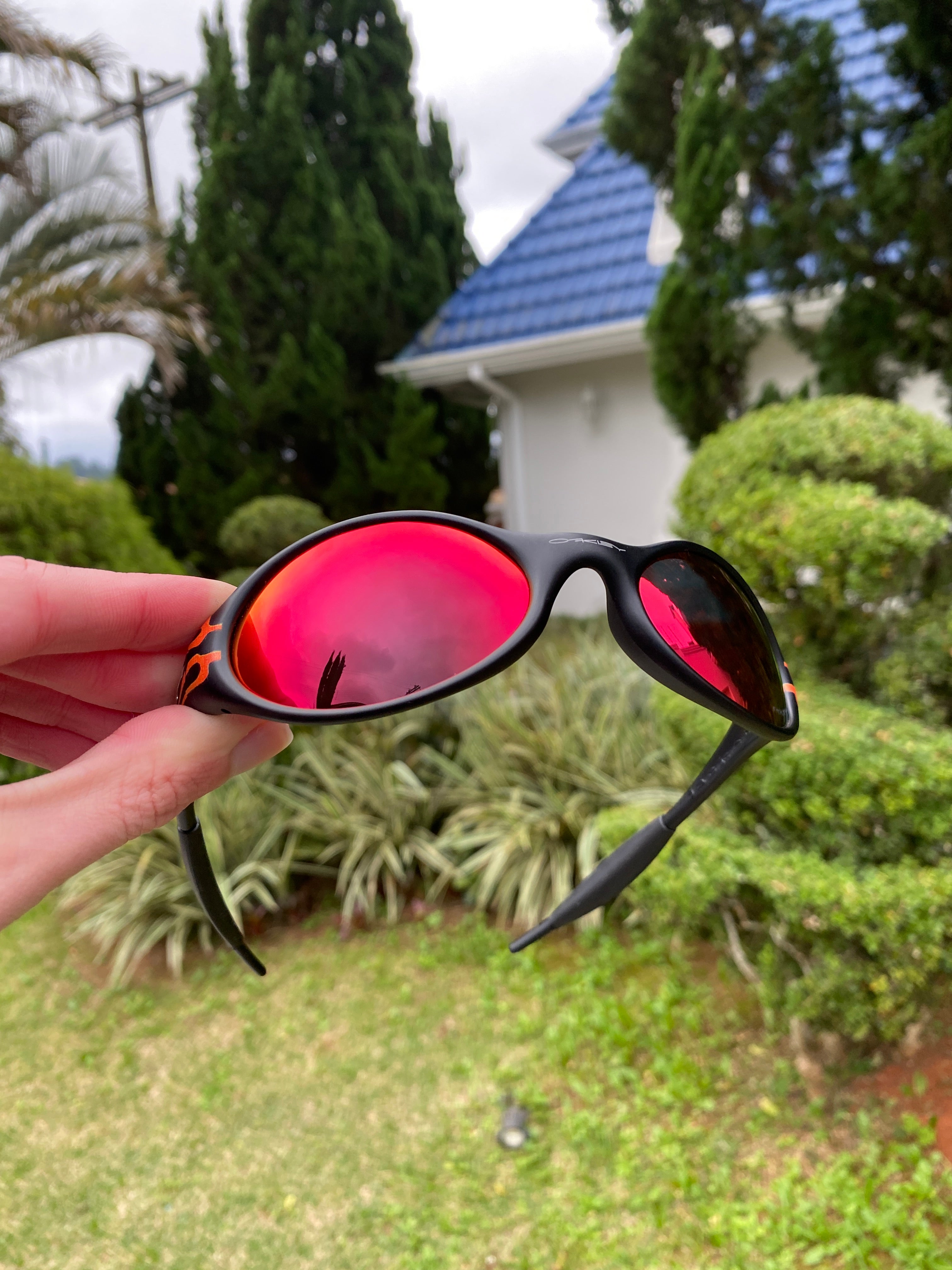 Óculos de Sol Eye Jacket Flame Preta Dark Ruby - SALE