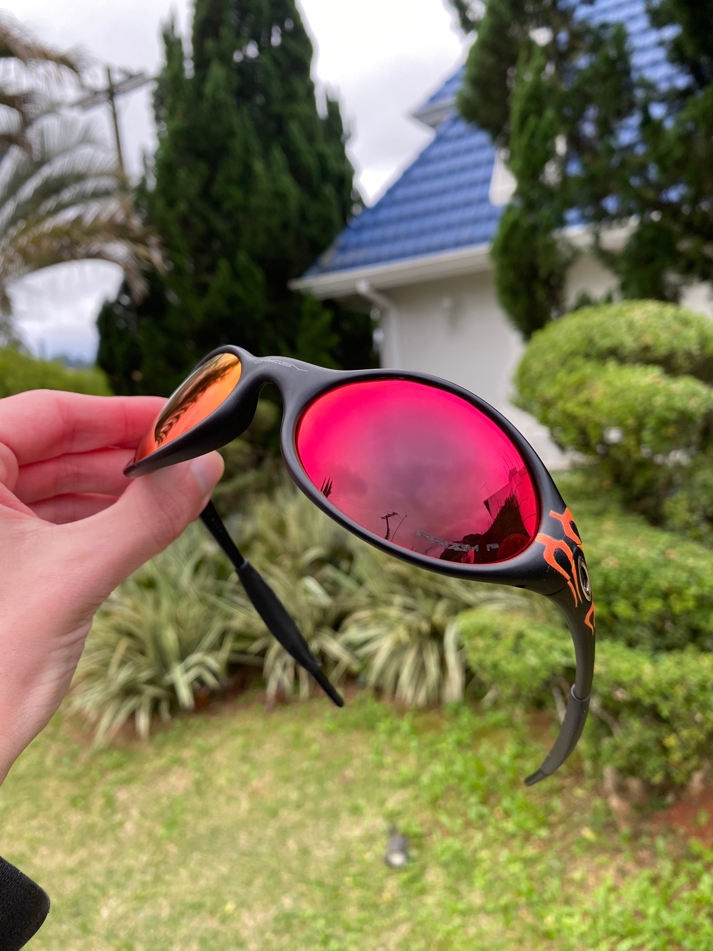 Óculos de Sol Eye Jacket Flame Preta Dark Ruby - SALE