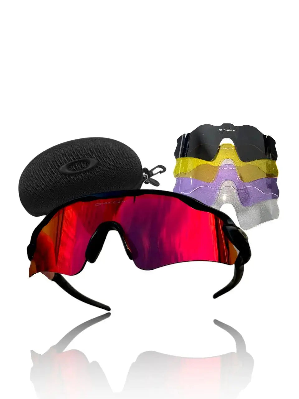 Óculos de Sol Radar Ev Preta Dark Ruby + Kit