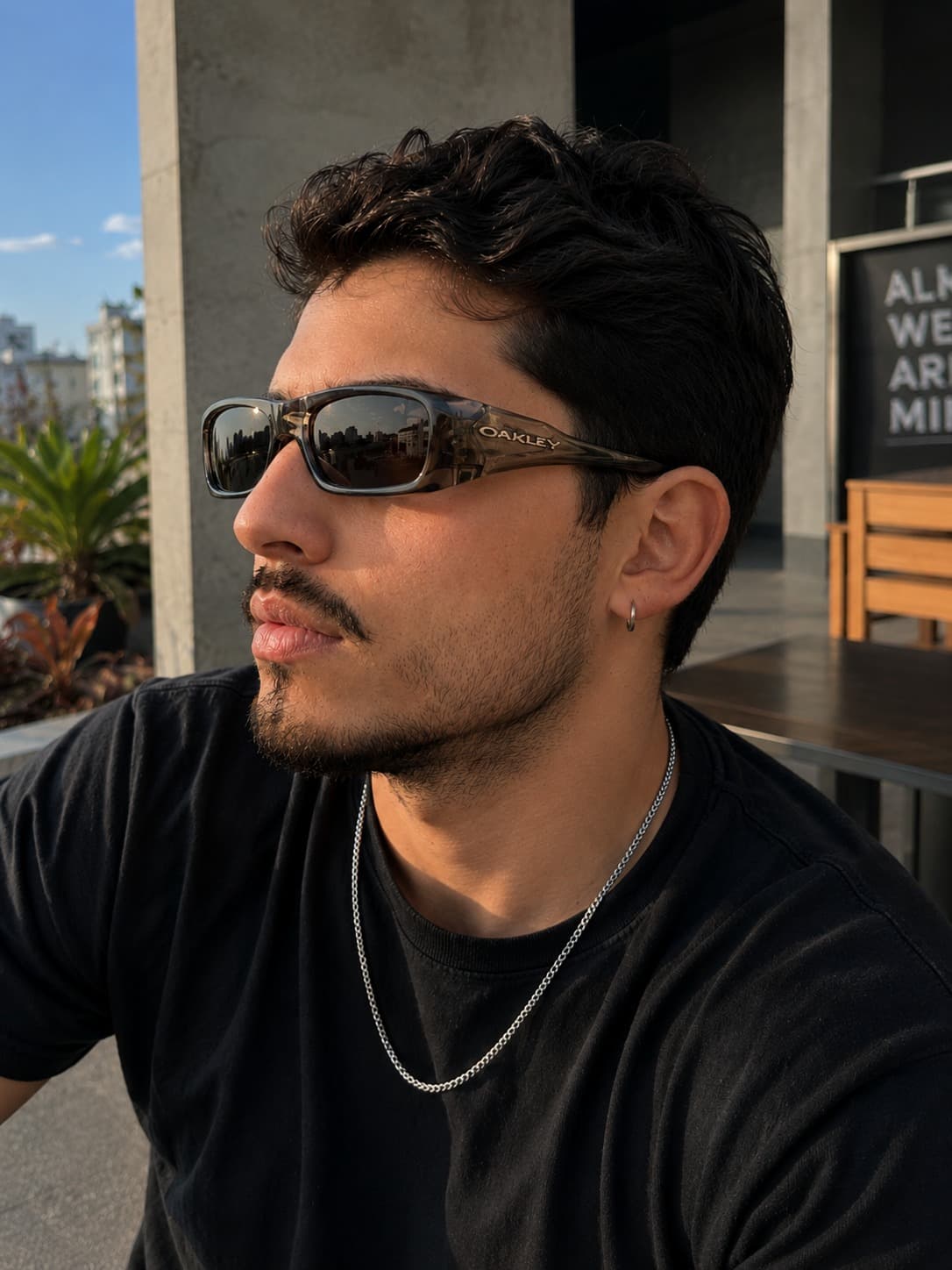 Permian Marrom Lentes Black foto no rosto 1