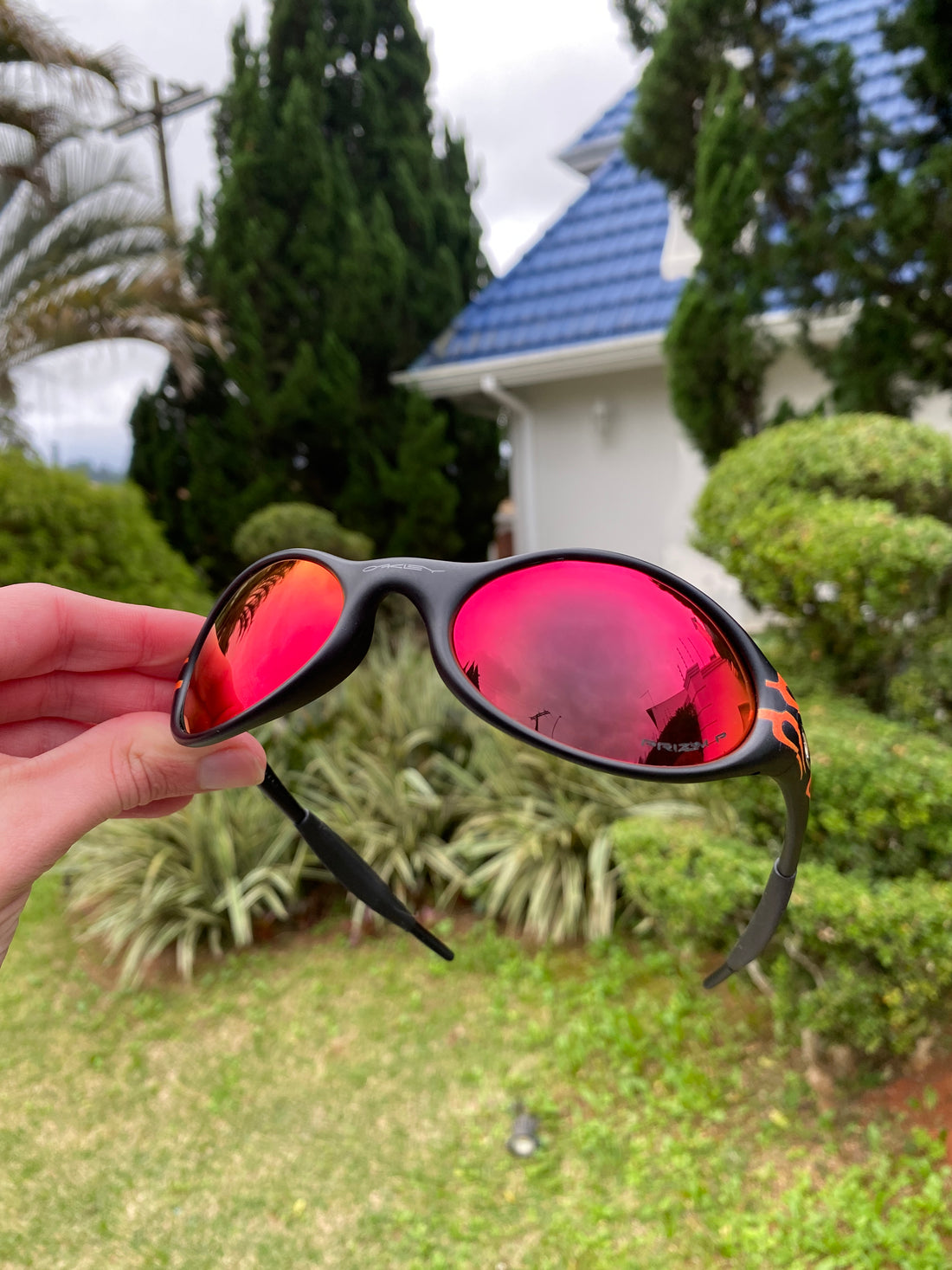 Óculos de Sol Eye Jacket Flame Preta Dark Ruby - SALE