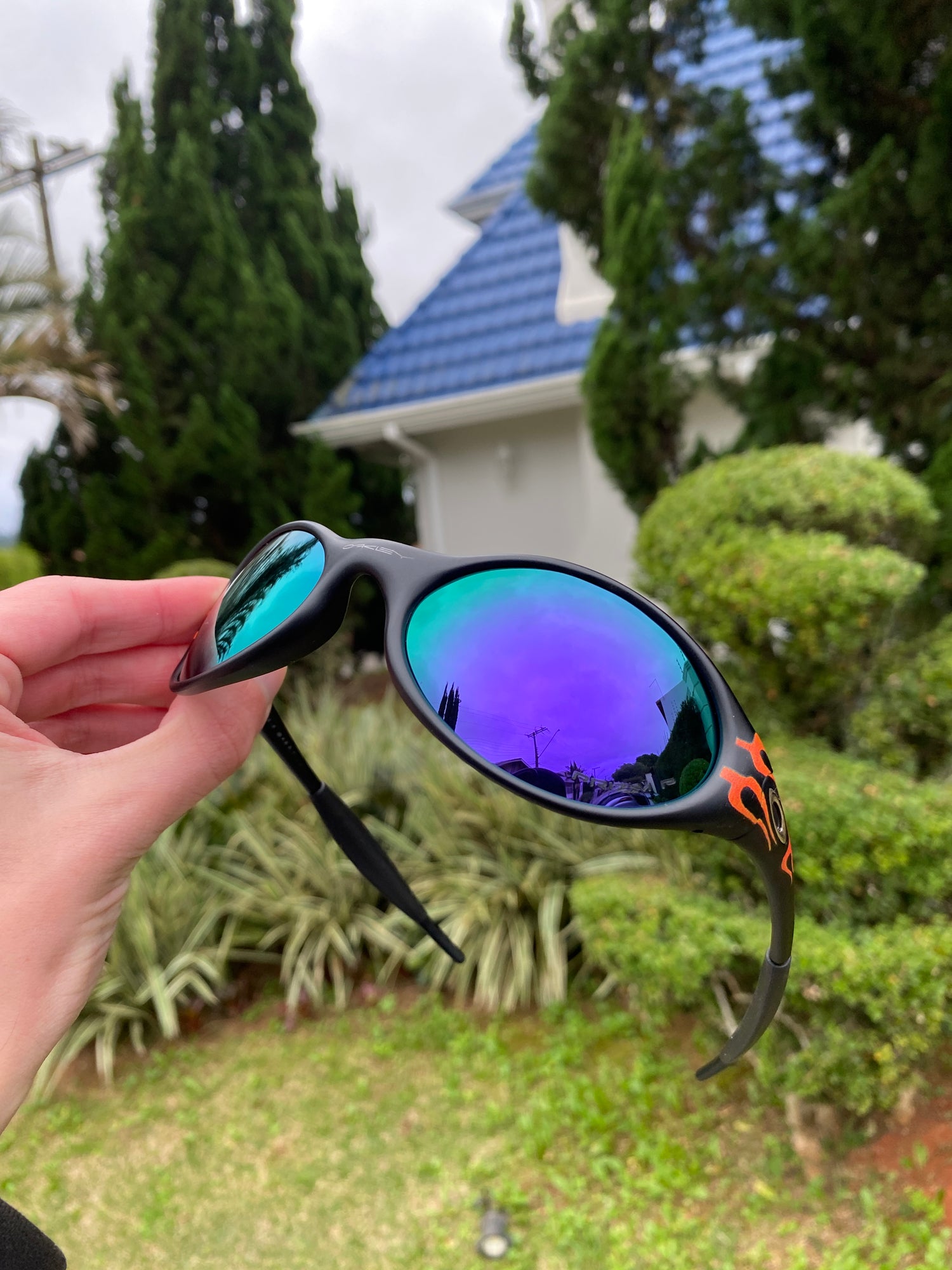 Óculos de Sol Eye Jacket Flame Preta Roxa - SALE