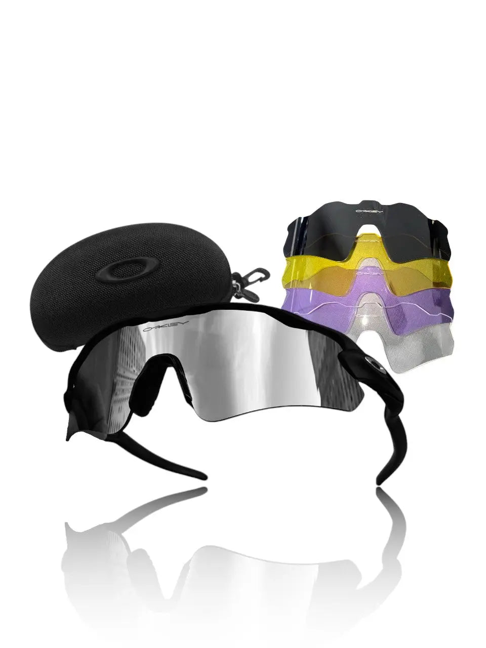 Óculos de Sol Radar EV Preta Liquid Metal + Kit (2x1)